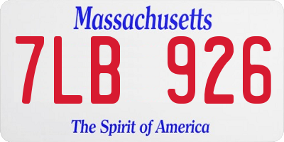 MA license plate 7LB926