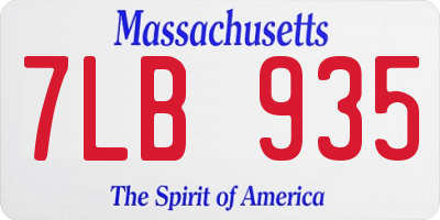 MA license plate 7LB935
