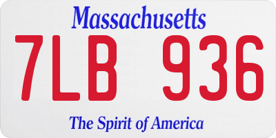 MA license plate 7LB936