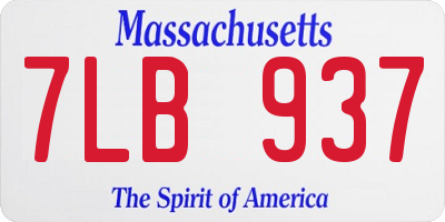 MA license plate 7LB937