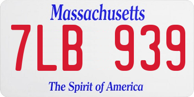MA license plate 7LB939