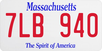 MA license plate 7LB940