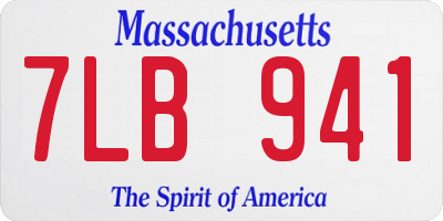 MA license plate 7LB941