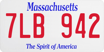 MA license plate 7LB942