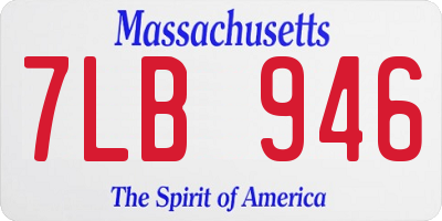 MA license plate 7LB946