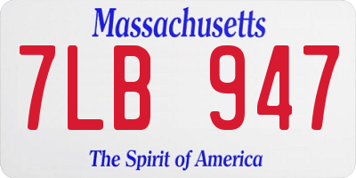 MA license plate 7LB947