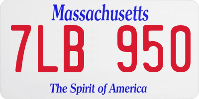 MA license plate 7LB950
