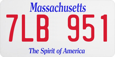 MA license plate 7LB951