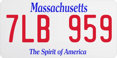 MA license plate 7LB959