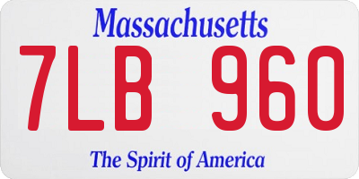 MA license plate 7LB960
