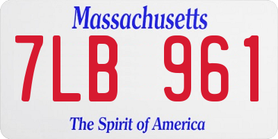 MA license plate 7LB961