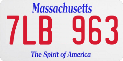 MA license plate 7LB963