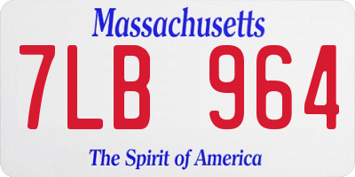 MA license plate 7LB964