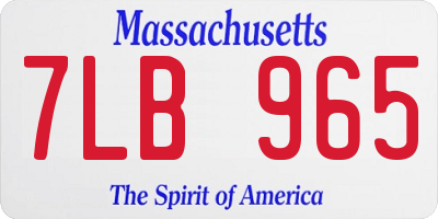 MA license plate 7LB965