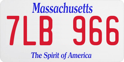 MA license plate 7LB966