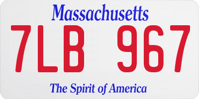 MA license plate 7LB967