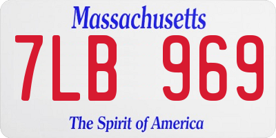 MA license plate 7LB969