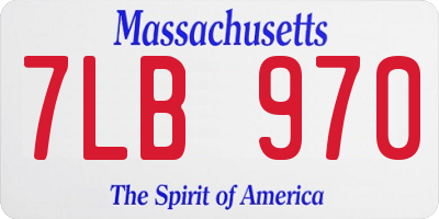 MA license plate 7LB970