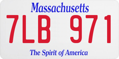 MA license plate 7LB971