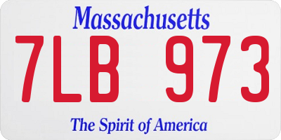 MA license plate 7LB973