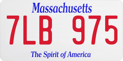 MA license plate 7LB975