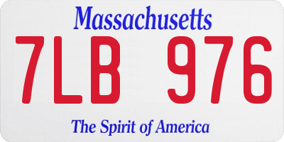 MA license plate 7LB976