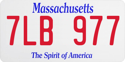 MA license plate 7LB977