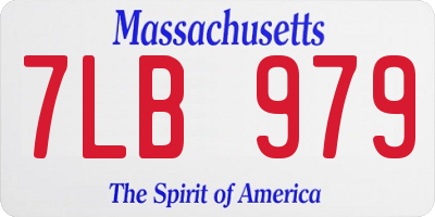 MA license plate 7LB979