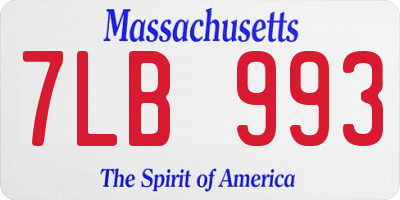 MA license plate 7LB993