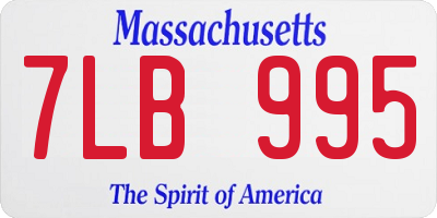 MA license plate 7LB995