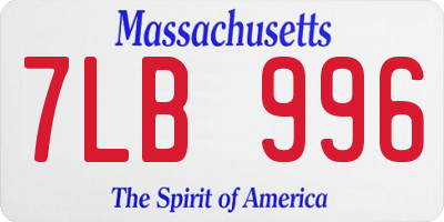 MA license plate 7LB996