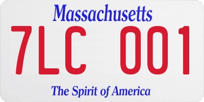 MA license plate 7LC001
