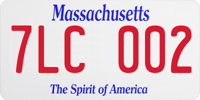 MA license plate 7LC002