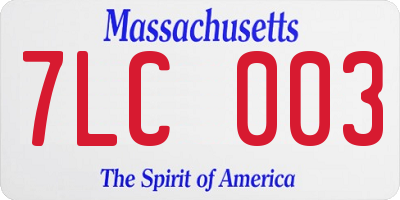 MA license plate 7LC003