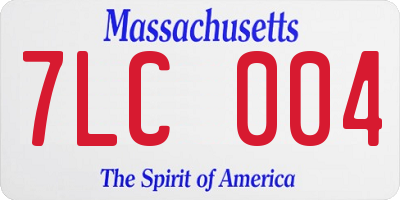 MA license plate 7LC004