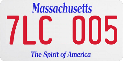 MA license plate 7LC005