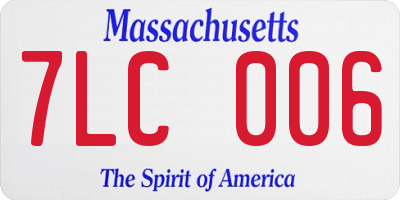 MA license plate 7LC006