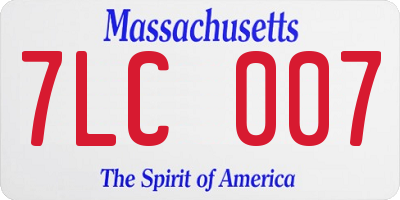 MA license plate 7LC007