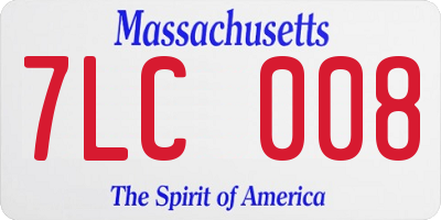 MA license plate 7LC008