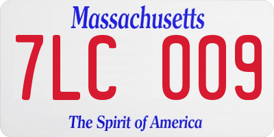 MA license plate 7LC009