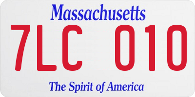 MA license plate 7LC010