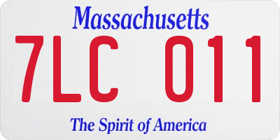 MA license plate 7LC011