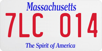 MA license plate 7LC014