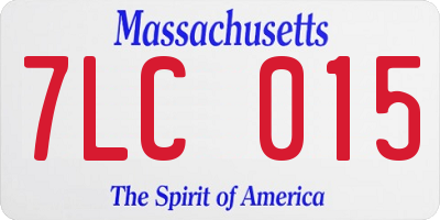 MA license plate 7LC015