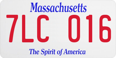 MA license plate 7LC016