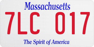 MA license plate 7LC017