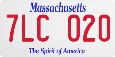 MA license plate 7LC020