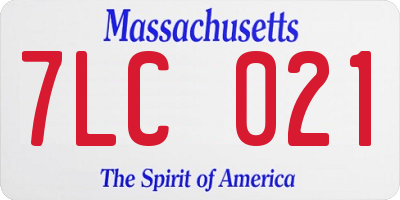 MA license plate 7LC021