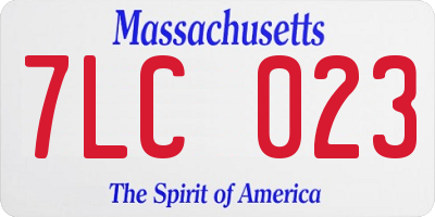 MA license plate 7LC023