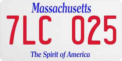 MA license plate 7LC025